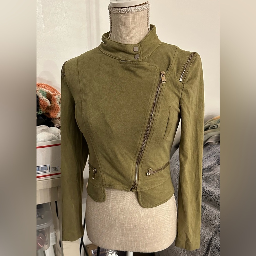 Privy Olive Velvet Jacket - Picture 1 of 10